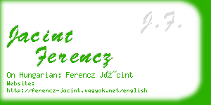 jacint ferencz business card